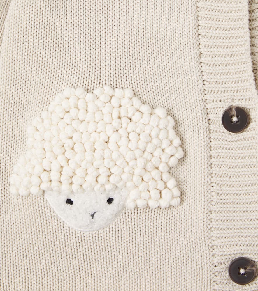 Donsje Baby Dieck Cotton Cardigan In Neutral