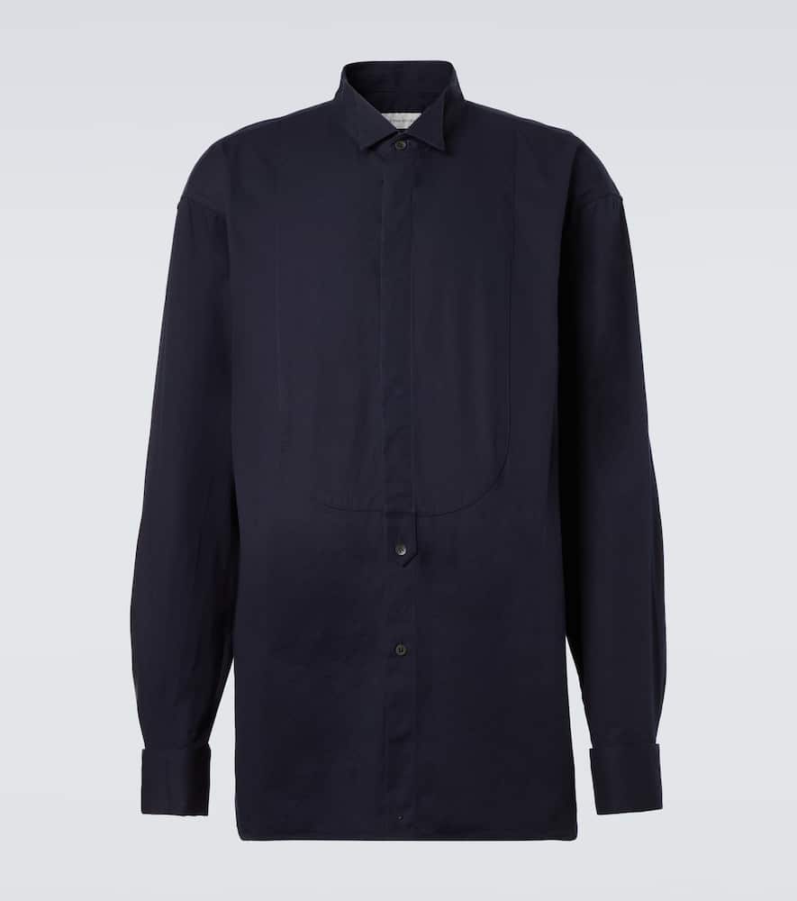 Dries Van Noten Cotton Twill Shirt In Blue