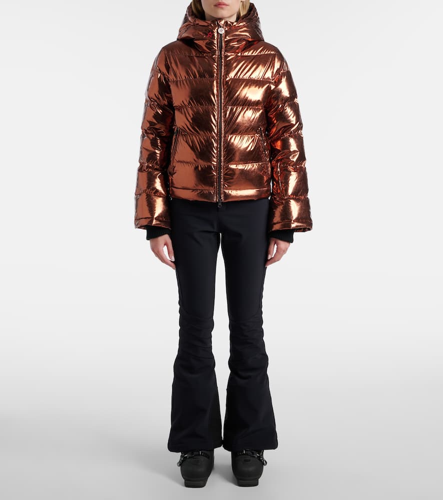 Perfect Moment Polar Flare Down Ski Jacket In Brown