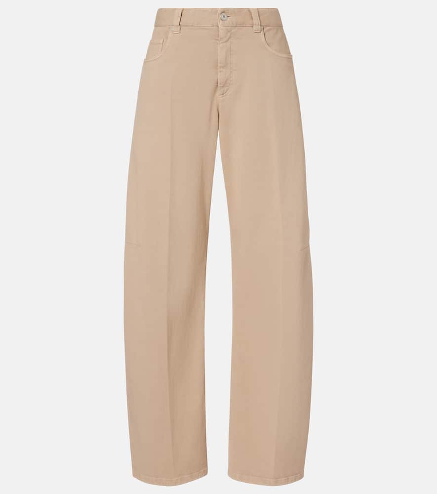 Brunello Cucinelli Mid-rise Wide-leg Jeans In Brown