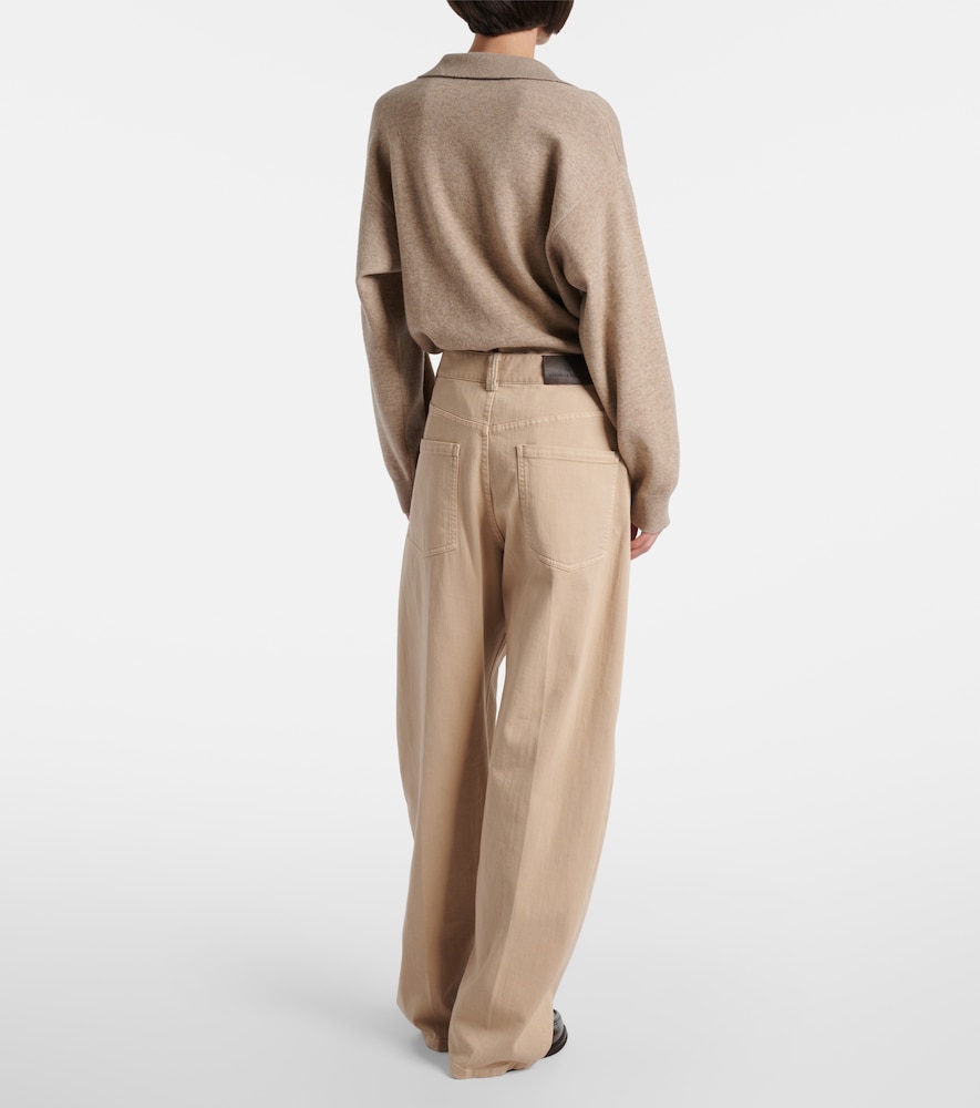  Brunello Cucinelli Brunello Cucinelli Mid-rise Wide-leg Jeans 