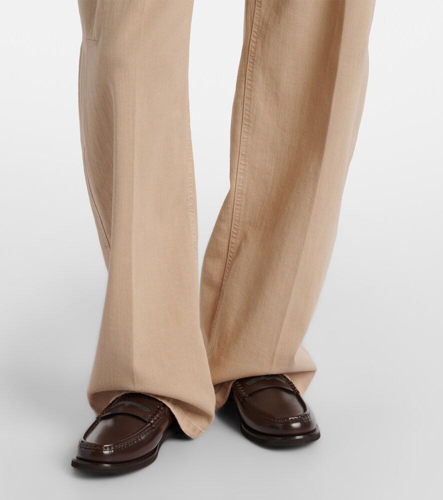  Brunello Cucinelli Brunello Cucinelli Mid-rise Wide-leg Jeans 