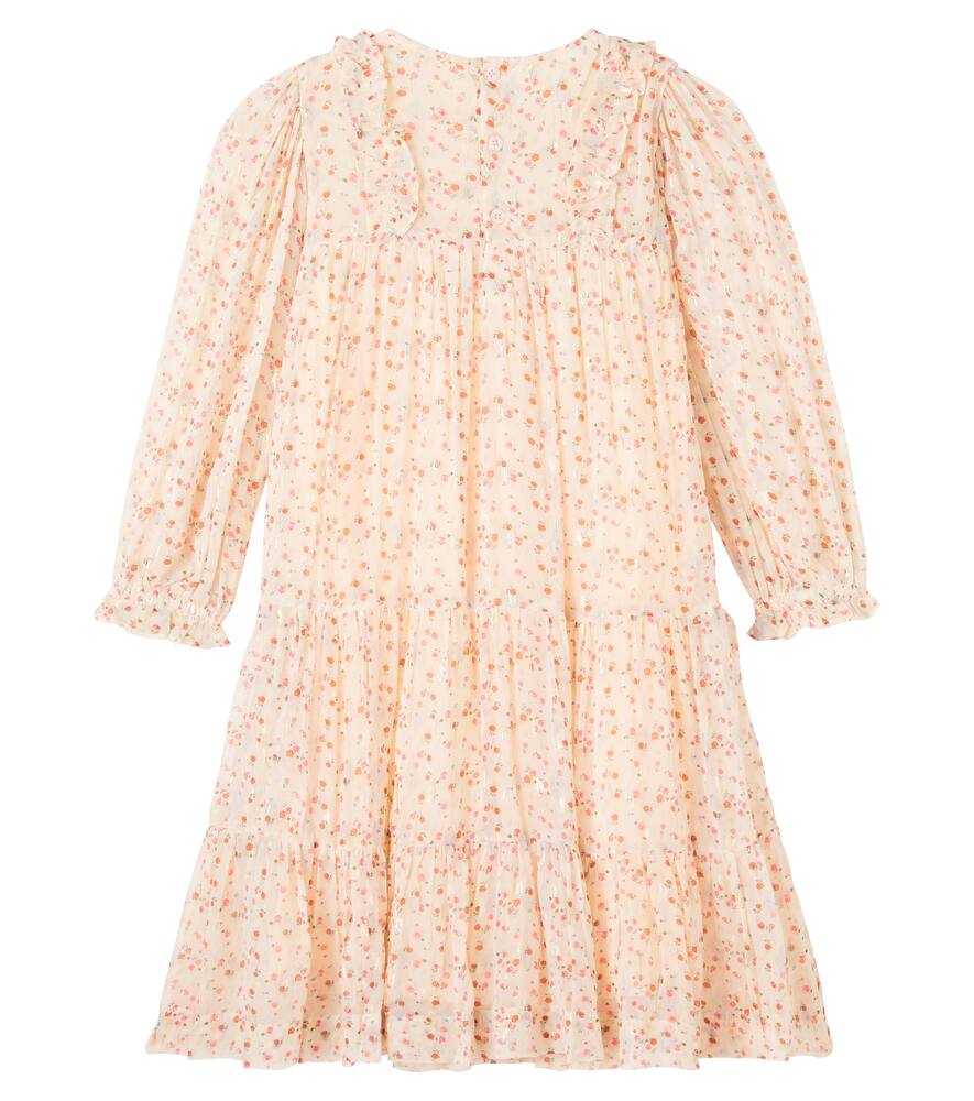 Louise Misha Nyna Ruffle-trimmed Lamé Dress In Orange