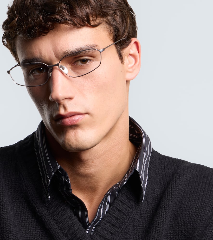 Balenciaga Editor Rectangular Glasses In Gray