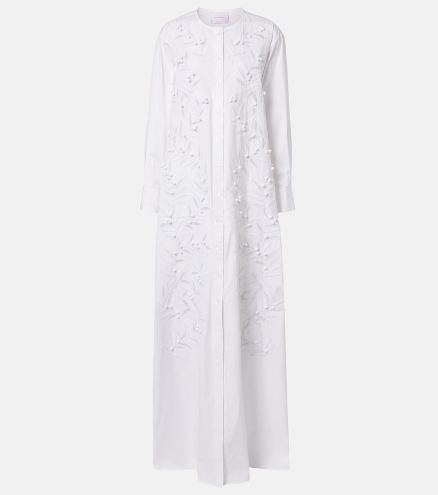 Carolina Herrera Embroidered cotton-blend gown