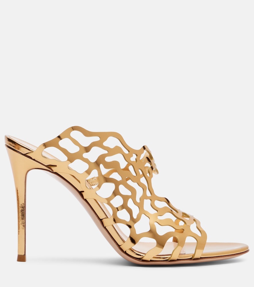 Metallic Leather Mules