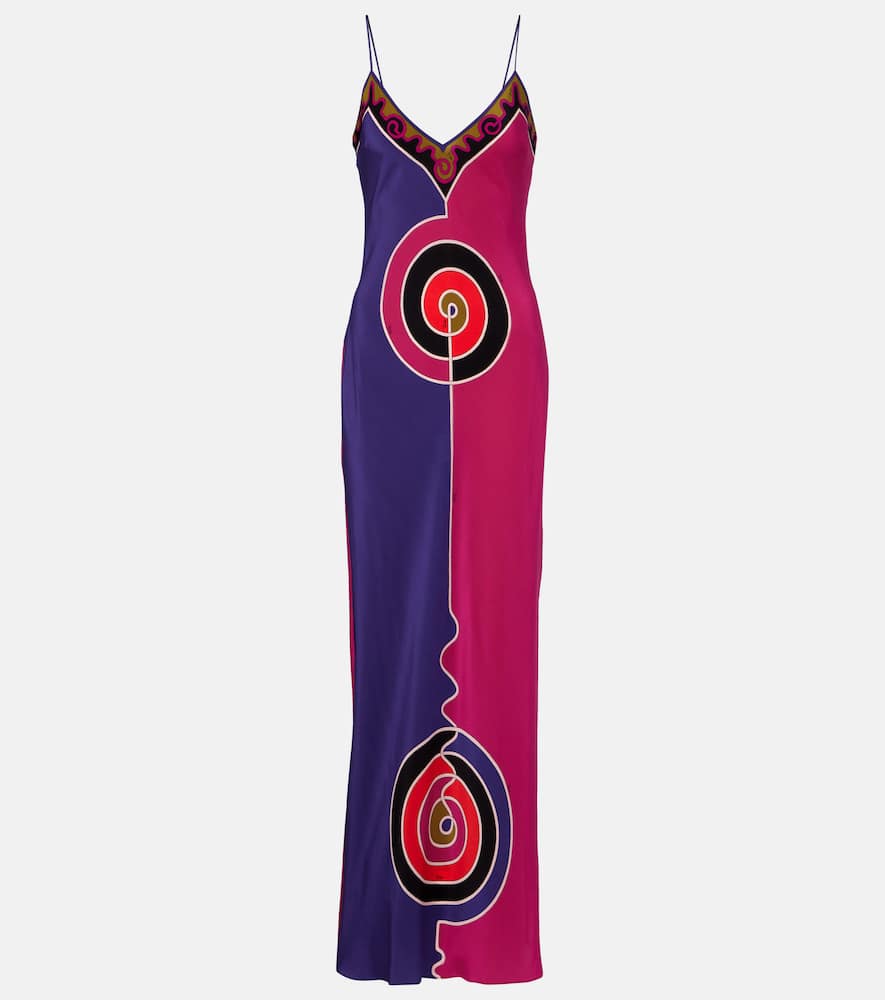 Pucci Printed Silk Crêpe De Chine Maxi Dress In Animal Print