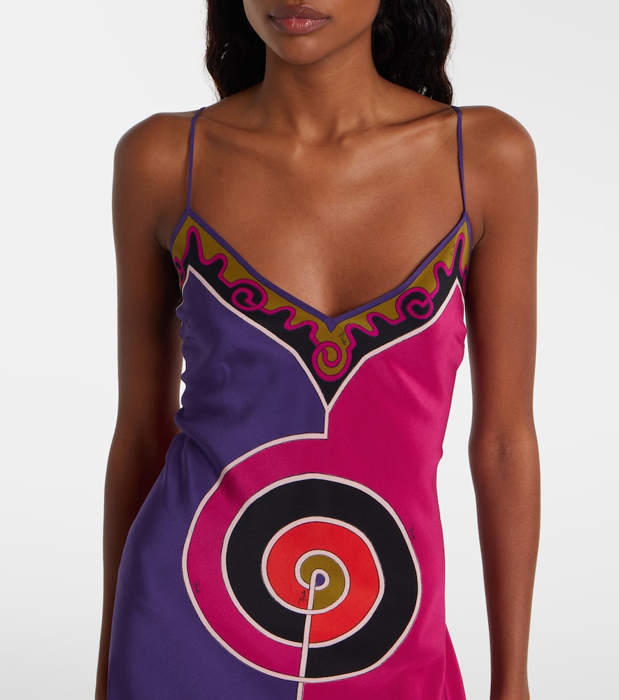 Pucci Printed Silk Crêpe De Chine Maxi Dress In Animal Print