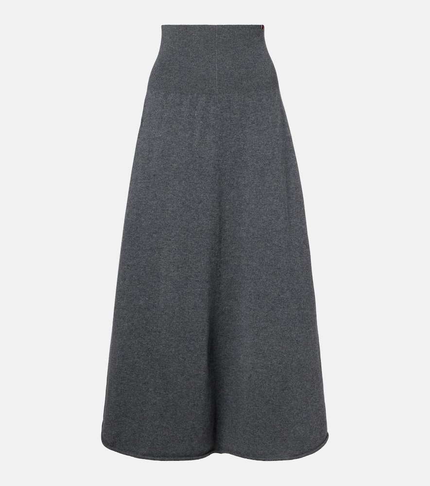 Extreme Cashmere N°388 Ease Cashmere-blend Maxi Skirt In Green
