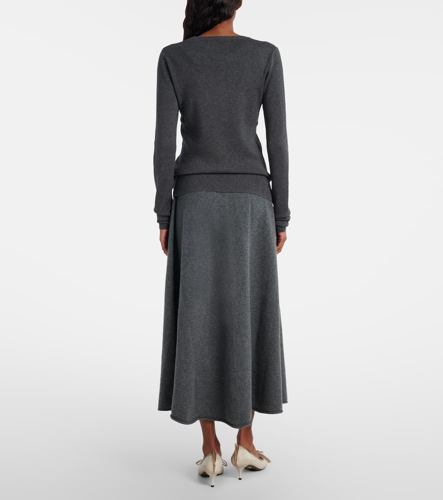 Extreme Cashmere N°388 Ease Cashmere-blend Maxi Skirt In Green