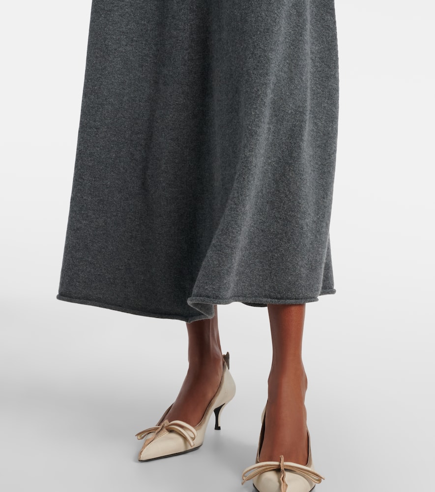 Extreme Cashmere N°388 Ease Cashmere-blend Maxi Skirt In Green