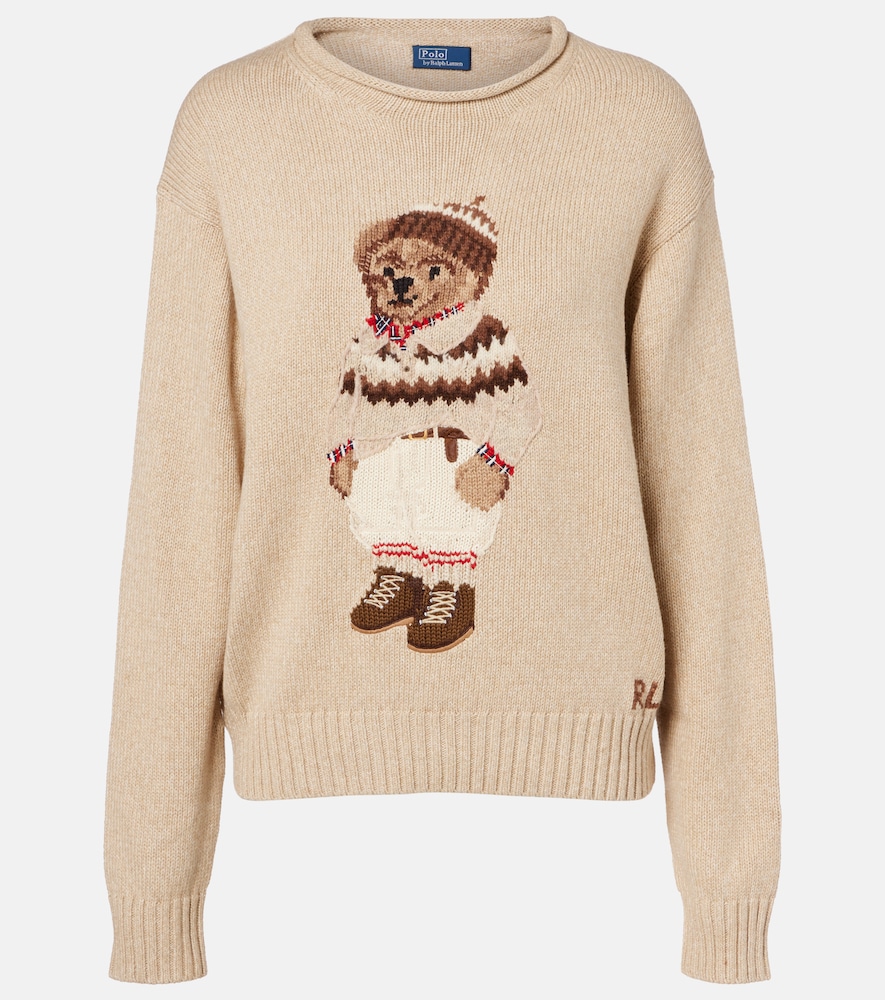 Polo Ralph Lauren Donna Pullover Polo Bear In Misto Cotone E Lana Beige It Taglia 48- Mytheresa