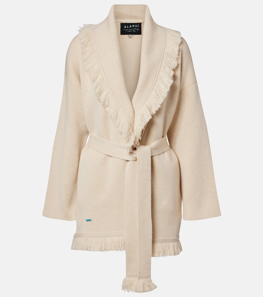 Alanui Finest Fringed Cashmere And Cotton Cardigan In Neutral