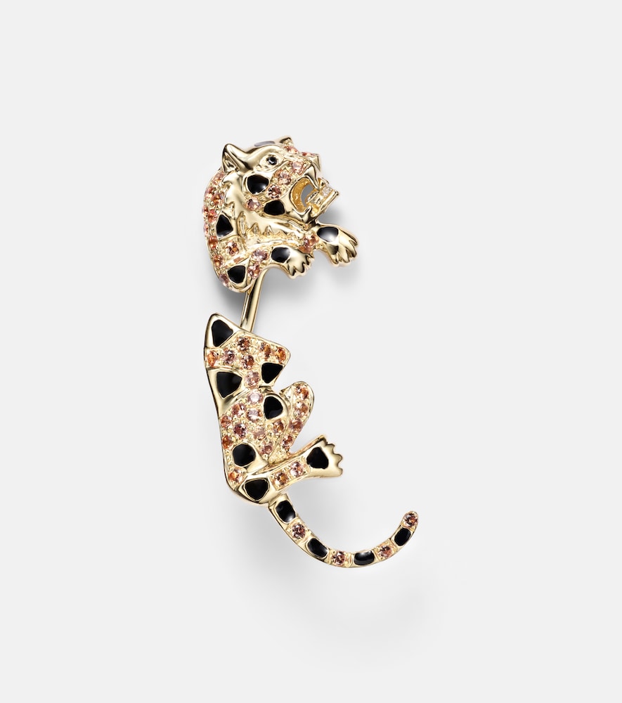 Yvonne Leon Yvonne Léon Puce & Dessous Léopard 9kt gold single earring with gemstones