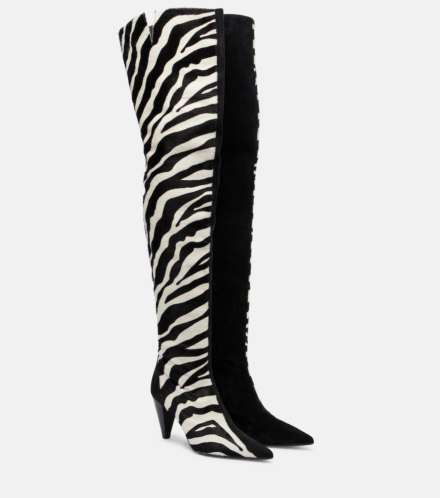 Khaite Harvey 85 calf hair over-the-knee boots