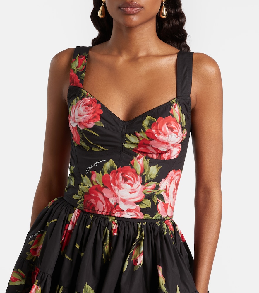 Dolce&Gabbana Floral Cotton-Blend Bustier Top