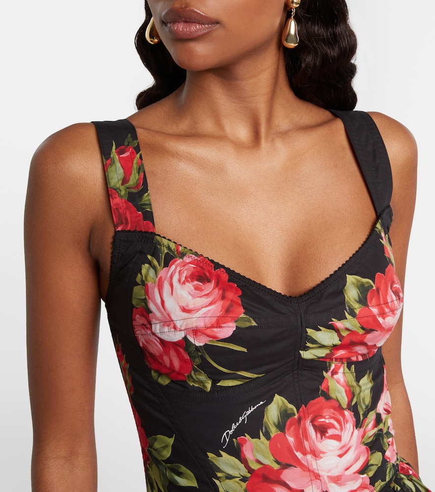 Dolce&Gabbana Floral Cotton-Blend Bustier Top