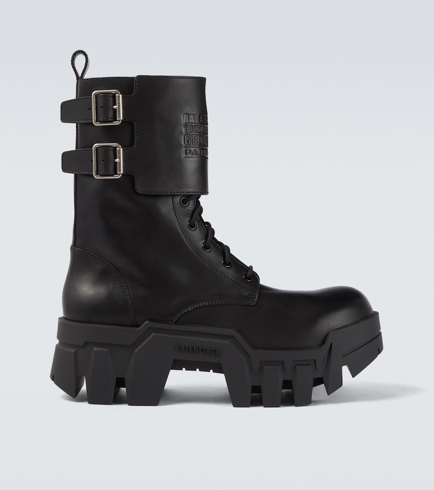 Balenciaga Bulldozer debossed leather combat boots