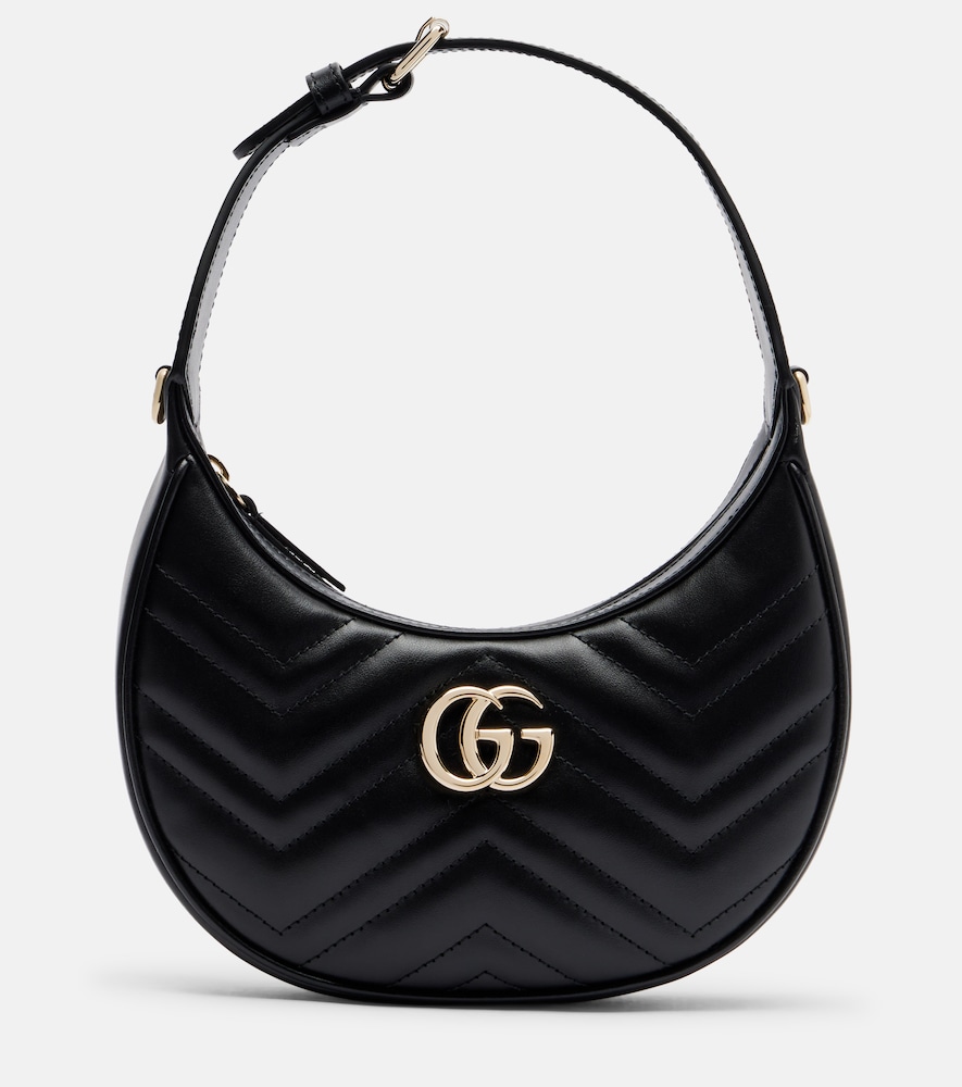 Gucci Women's Black Gg Marmont Small Leather Shoulder Bag
