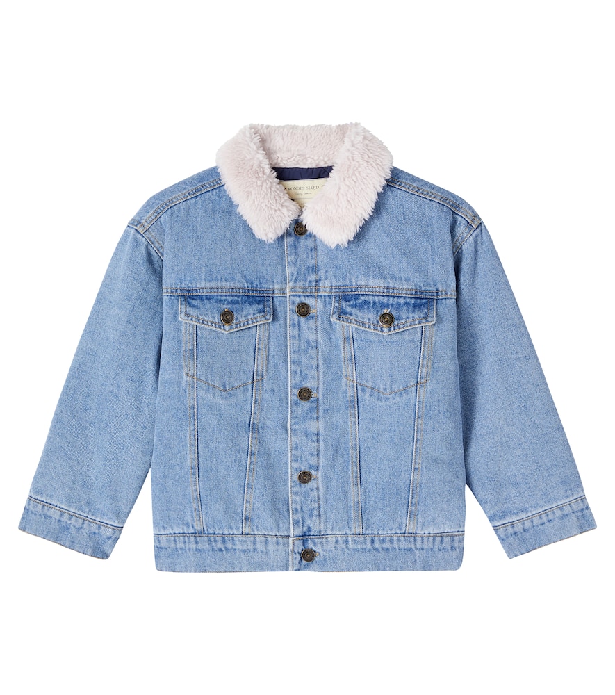 Konges Slojd Kids' Konges Sløjd Magot Printed Cotton Denim Jacket In Blue