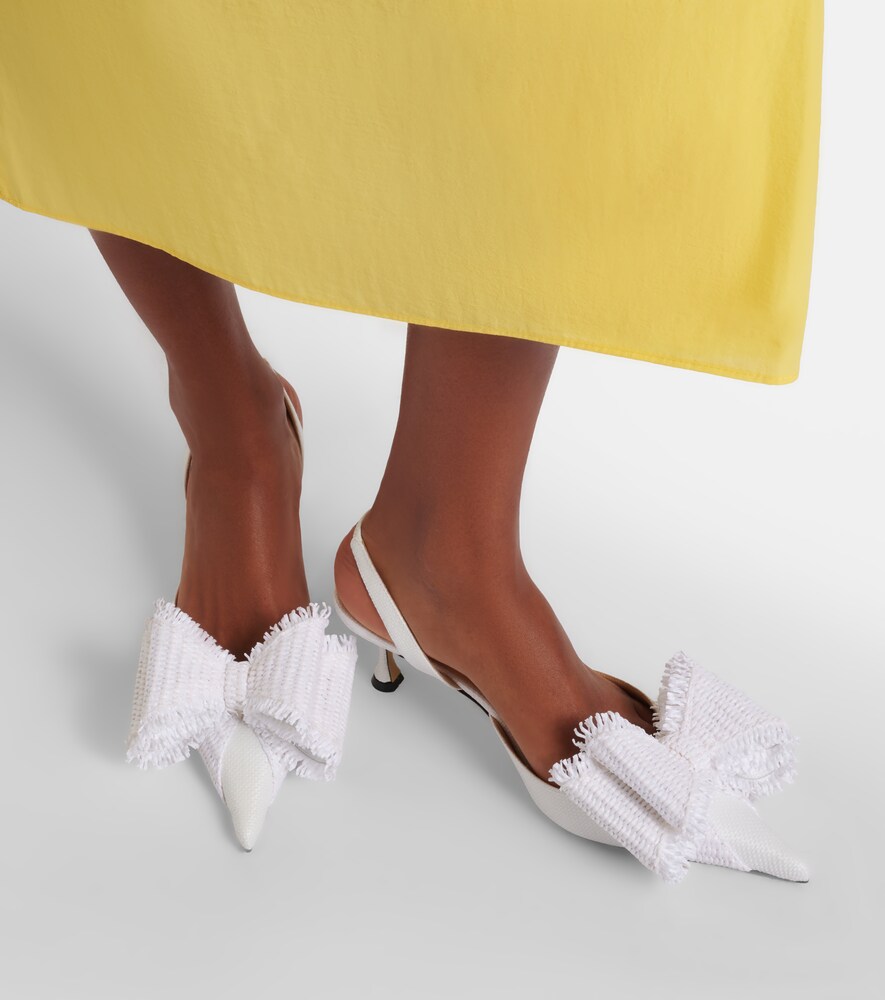 Mach & Mach Le Cadeau raffia slingback pumps