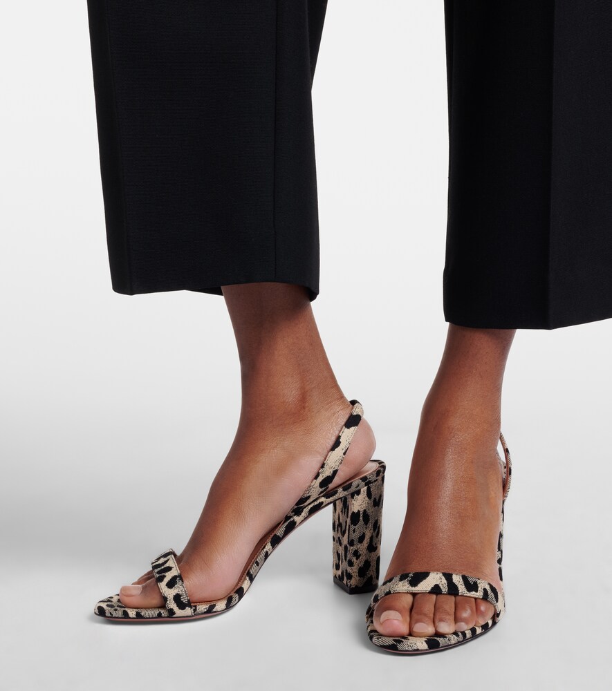 Aquazzura So Nude 85 canvas slingback sandals