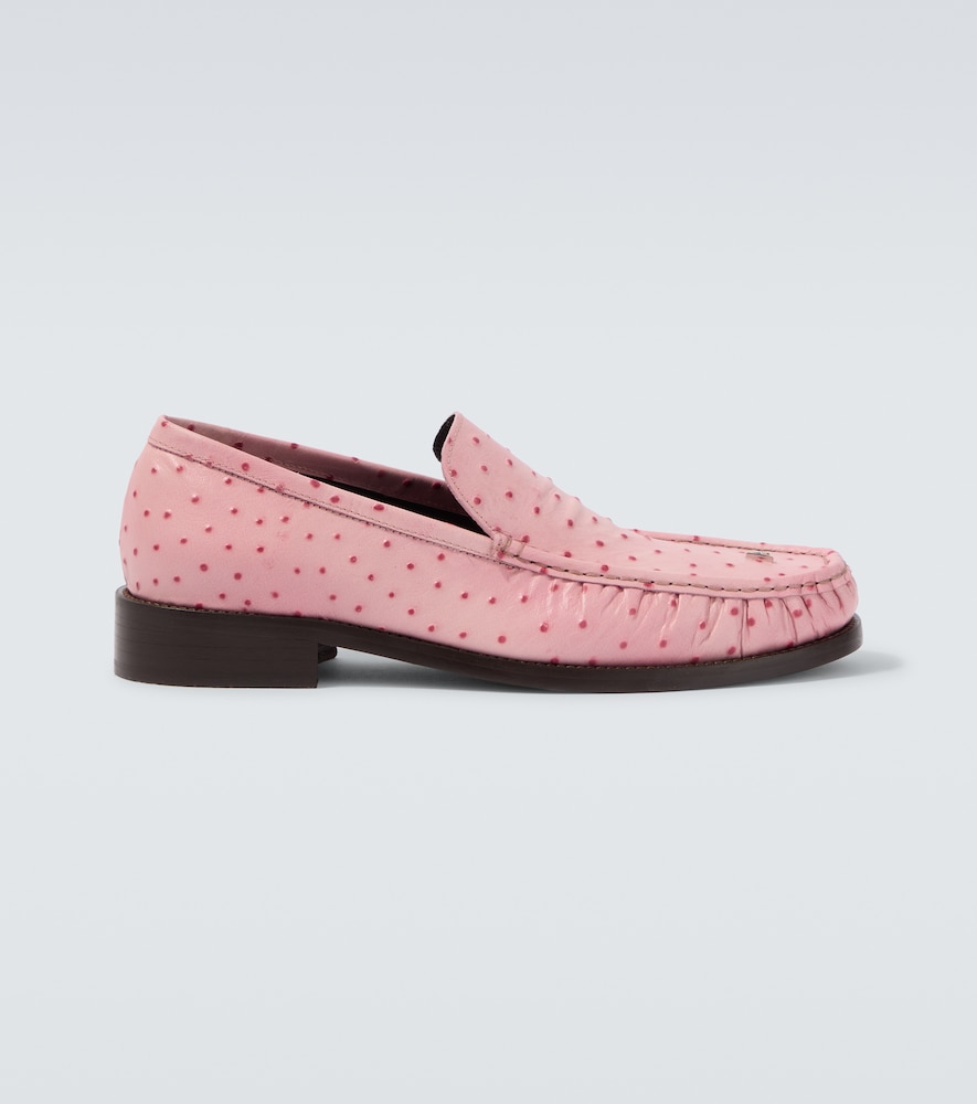 Acne Studios Ostrich-effect leather loafers