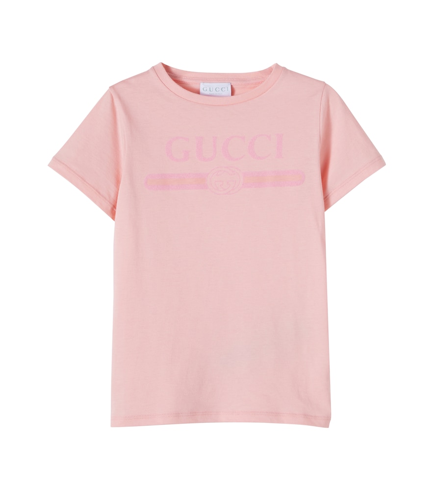 Gucci Kids Pink Logo Cotton Jersey T-Shirt Y Size 12 - Mytheresa