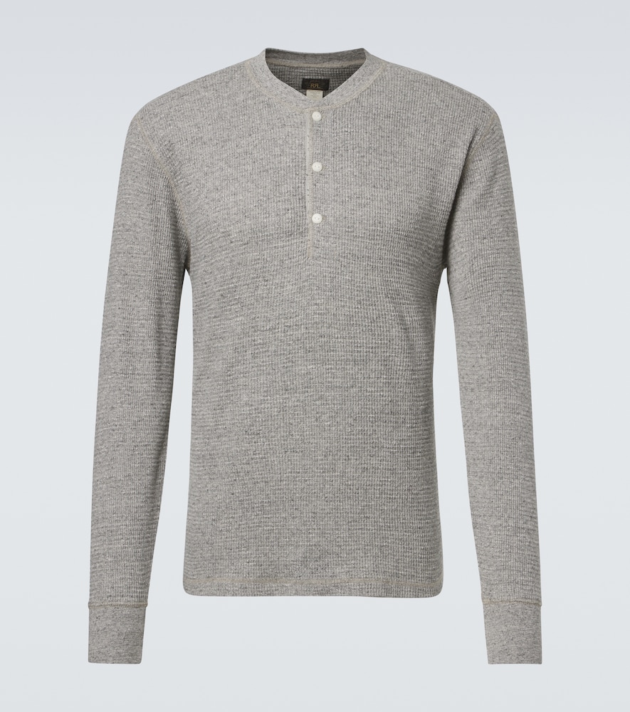 RRL Waffle-knit cotton Henley shirt