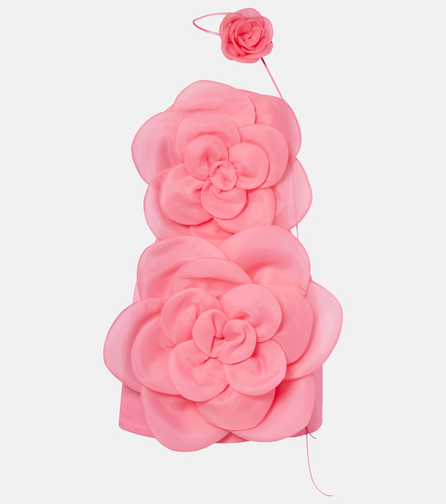 Leo Lin Floret floral-appliqué bustier dress