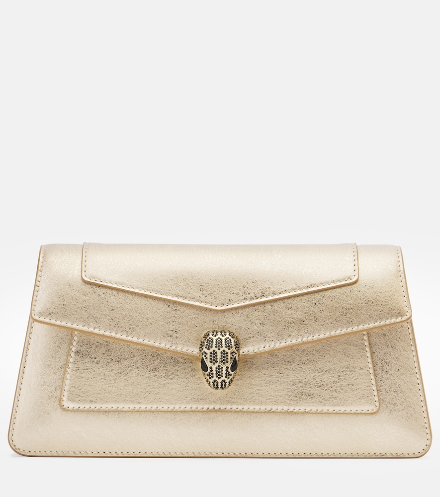 Clutch Serpenti Forever in pelle metallizzata