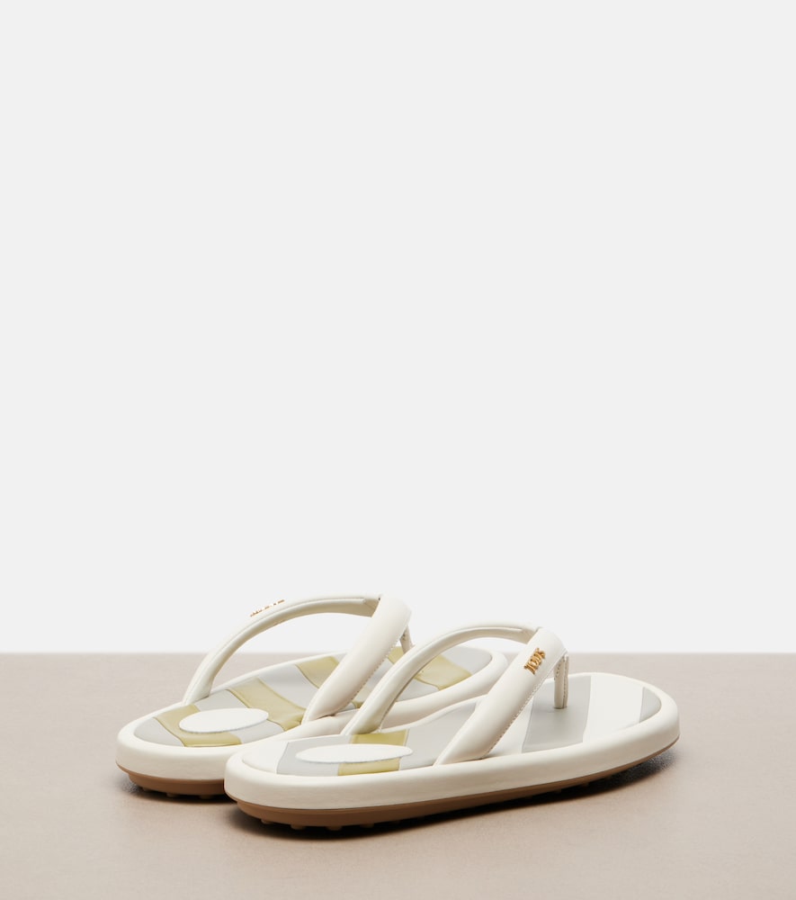  Tod's Tod's Striped Leather Thong Sandals 