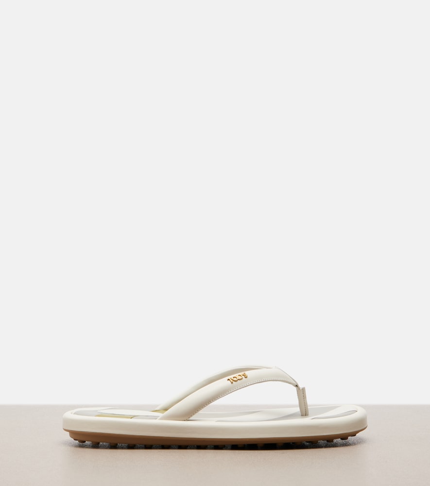  Tod's Tod's Striped Leather Thong Sandals 
