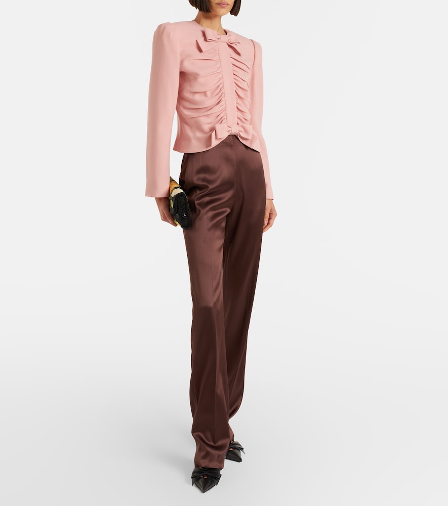 Valentino Silk-blend satin straight pants