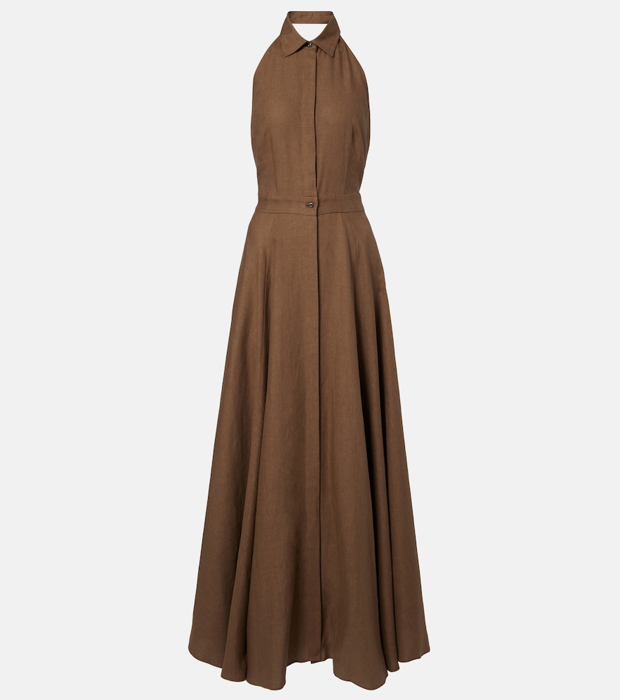 Ralph Lauren Collection Eldred Linen Maxi Dress