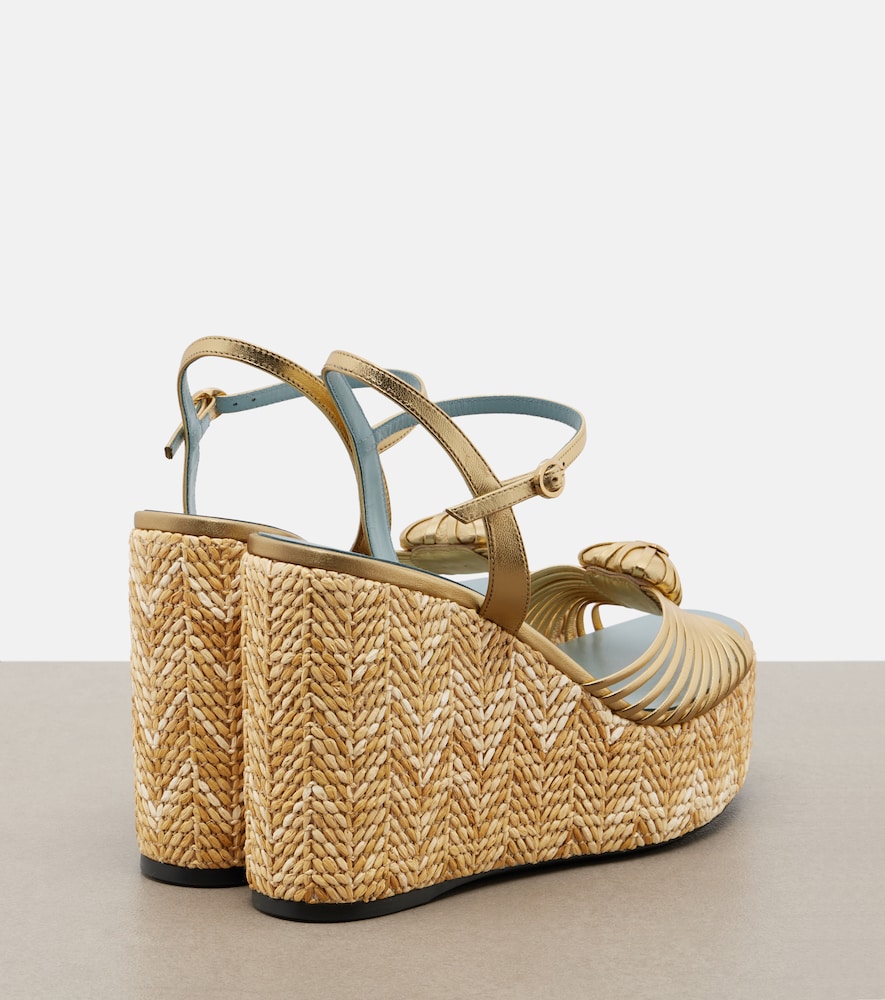  Valentino Garavani Valentino Garavani Sandales Compensées Cœur Royal En Cuir 