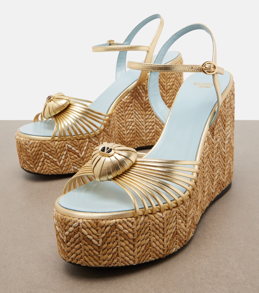  Valentino Garavani Valentino Garavani Sandales Compensées Cœur Royal En Cuir 