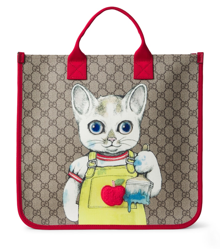 Shopper GG in canvas con stampa