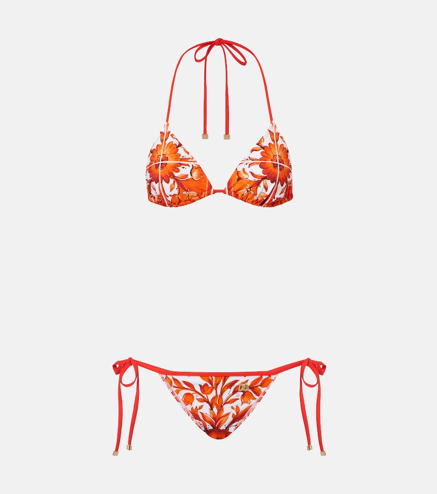 Dolce & Gabbana Majolica Bikini In Red