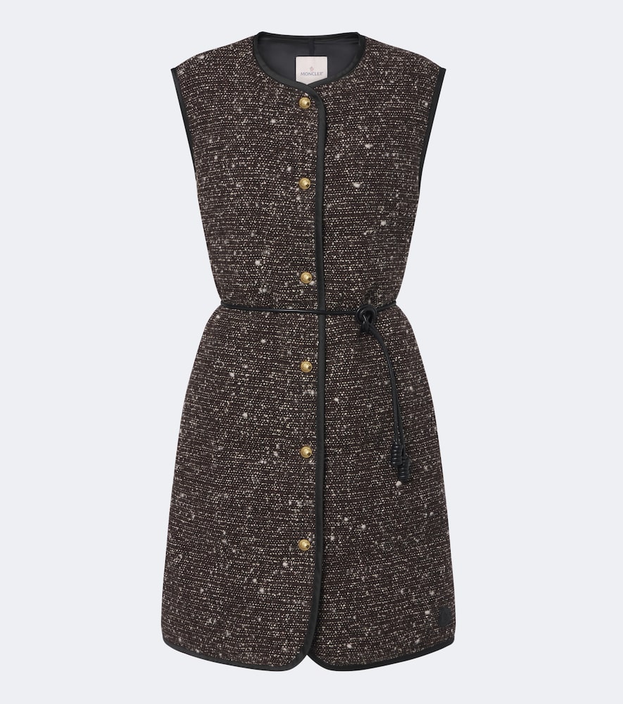 Figurative Down-Paneled Wool-Blend Vest