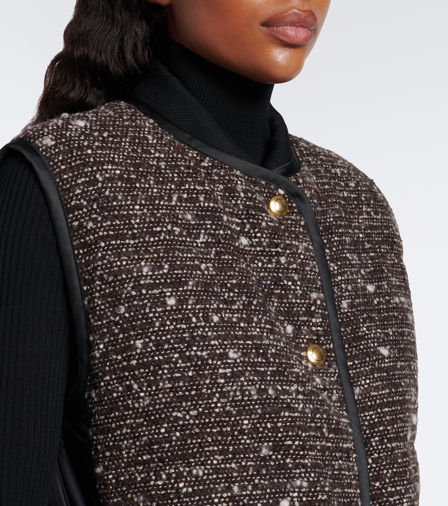 Figurative Down-Paneled Wool-Blend Vest