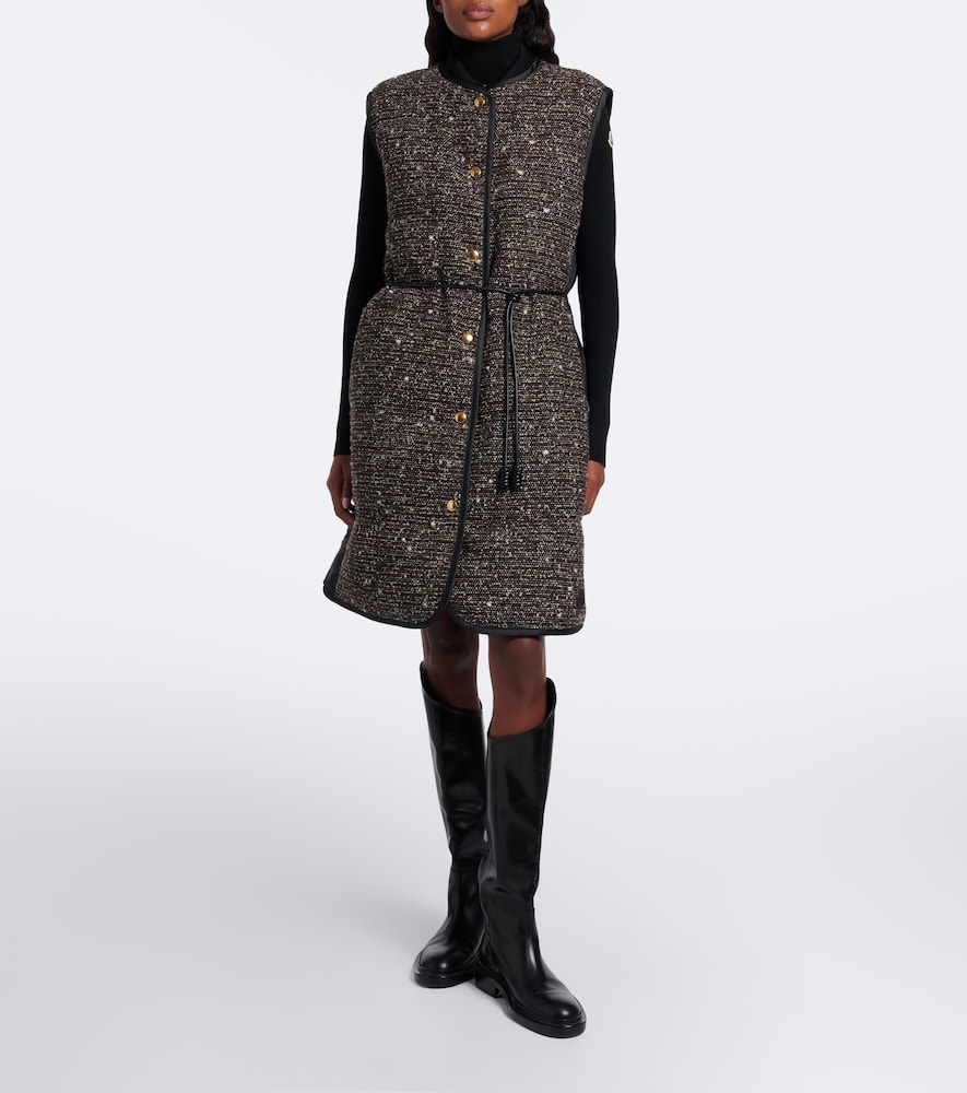 Figurative Down-Paneled Wool-Blend Vest
