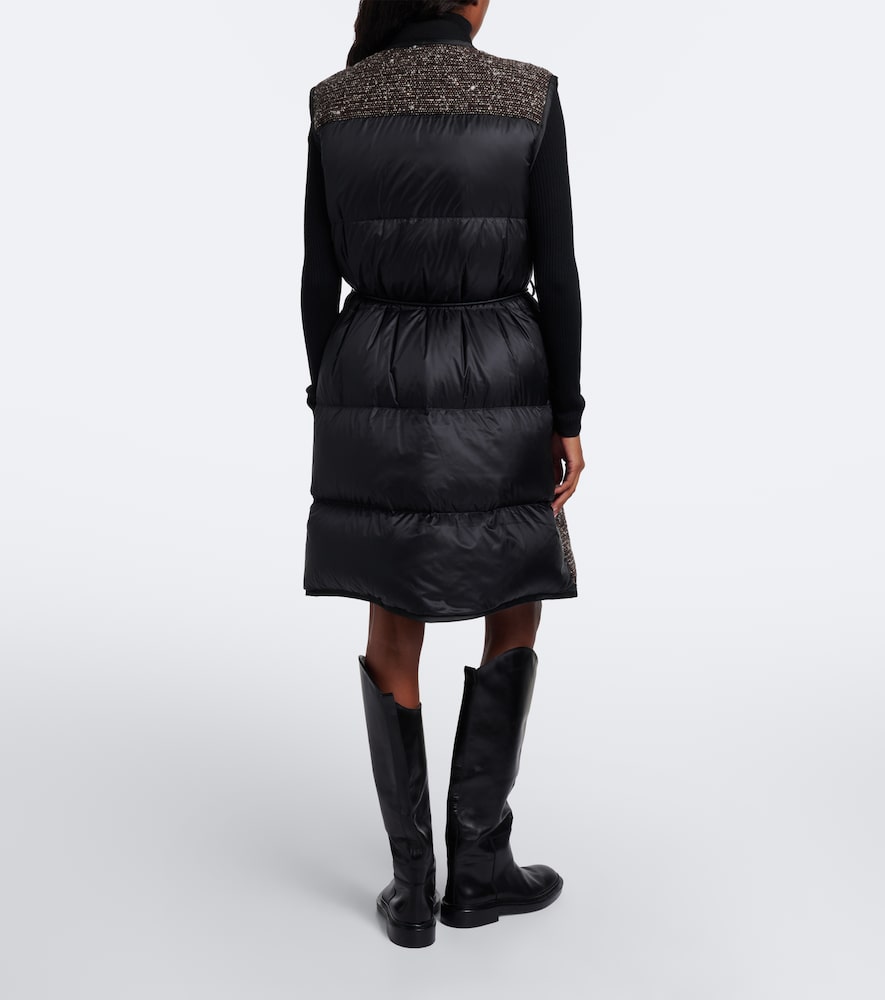 Figurative Down-Paneled Wool-Blend Vest