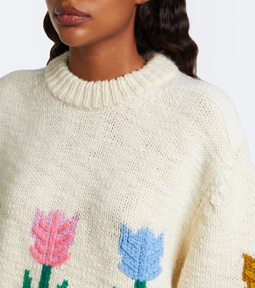 Chloé Floral Intarsia Oversized Sweater