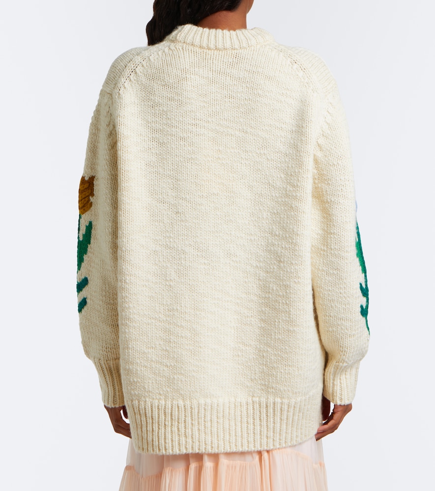 Chloé Floral Intarsia Oversized Sweater