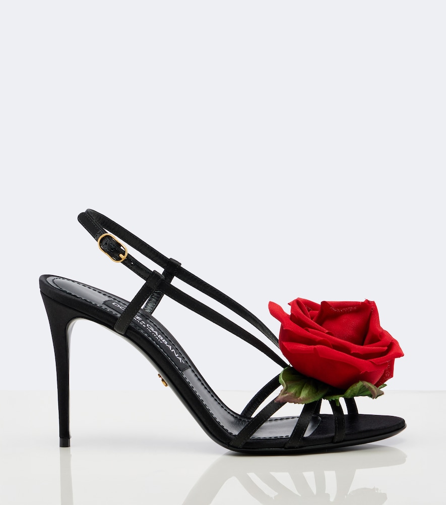 Dolce&Gabbana Floral-Appliqué Slingback