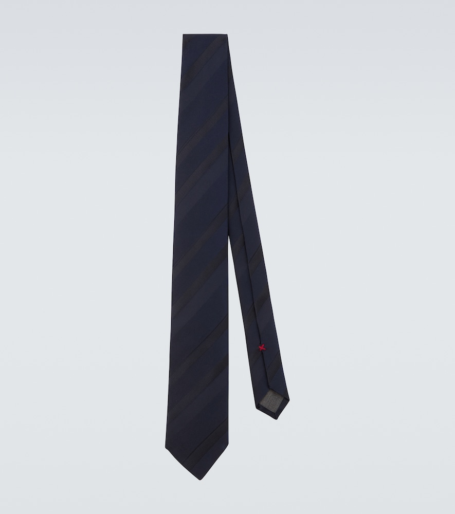 Brunello Cucinelli Men's Blue Striped Silk Jacquard Tie - Mytheresa