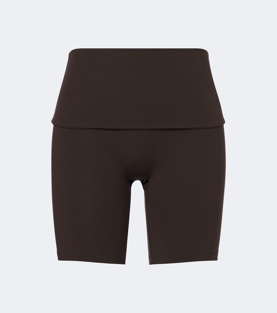 Norba Foldover Biker Shorts In Brown