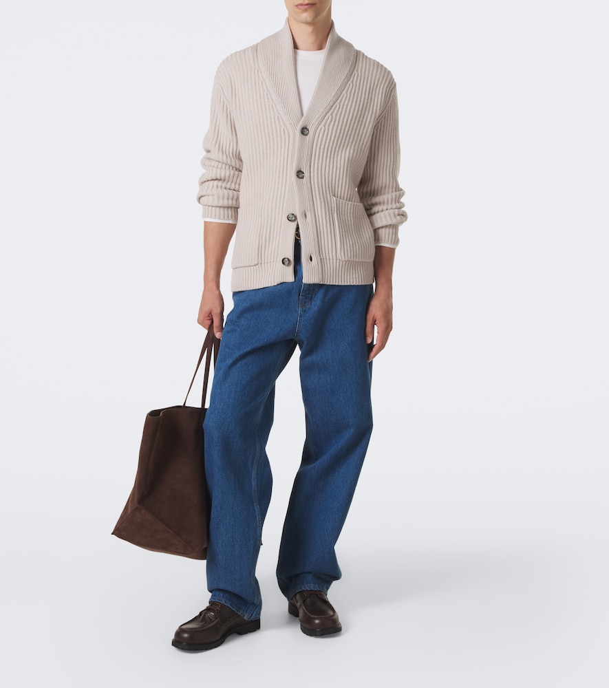 Ribbed-Knit Wool And Cashmere Cardigan