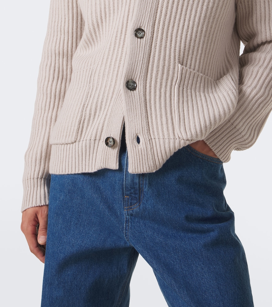 Ribbed-Knit Wool And Cashmere Cardigan